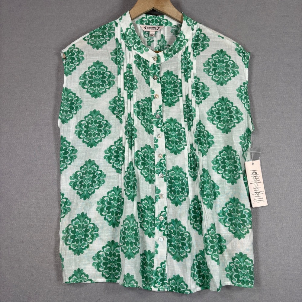 Nanette Lepore Sleeveless Blouse Womens‎ Small Pintuck Damask NWT
